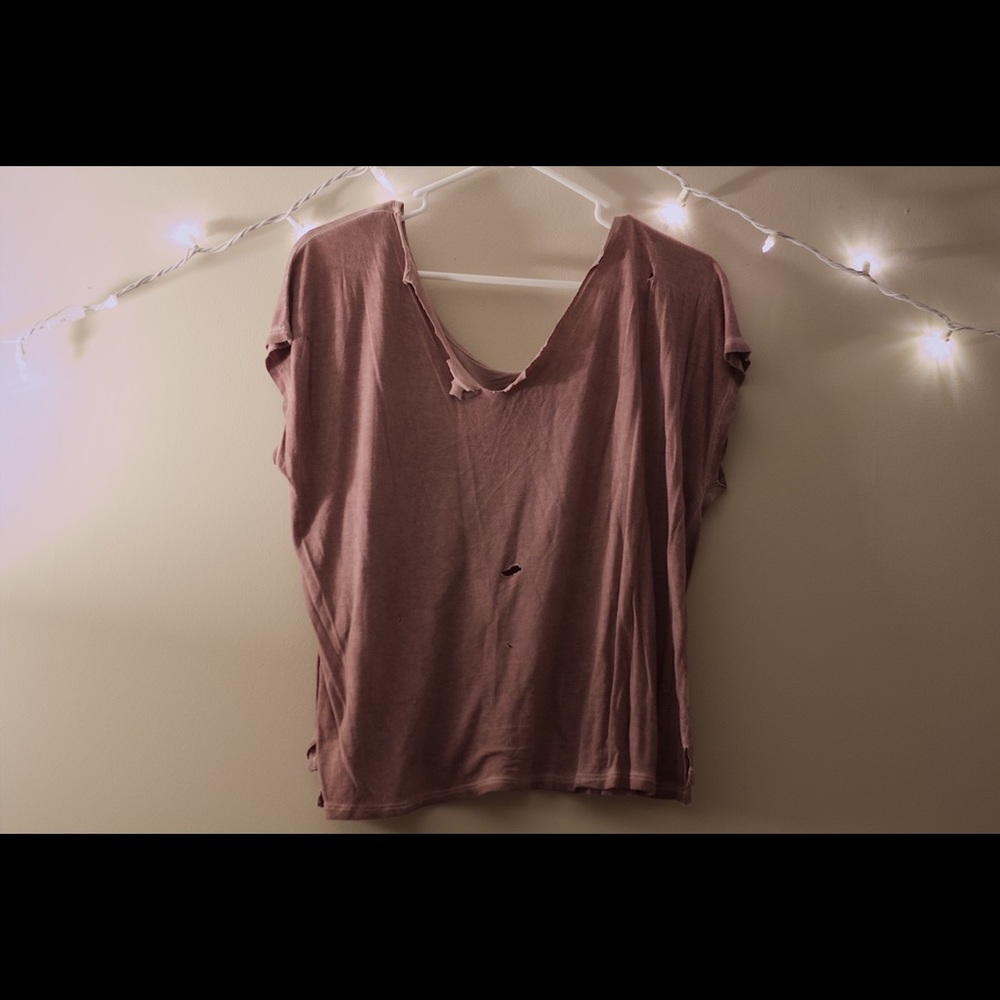 Distressed rosewood vintage tee